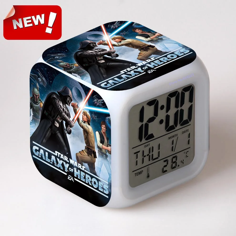 14 clock The Force Awakers Звездные войны будильник цифровые Klokken электронные настольные часы Relogio De Mesa Wake Up Light Пластиковые - Цвет: 14 clock