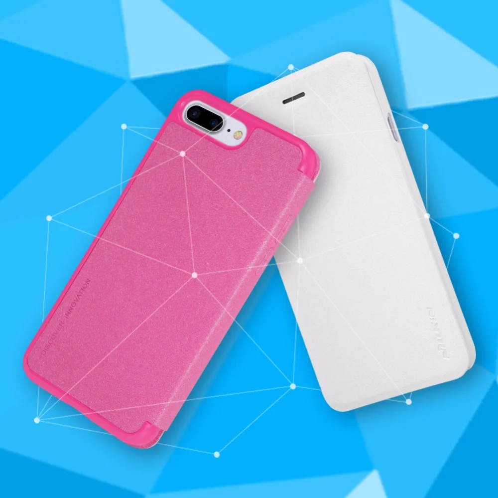Чехол для Apple iphone 7 8 откидной NILLKIN Sparkle серии пластиковый чехол из искусственной