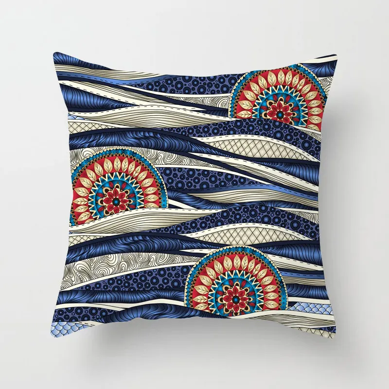 Houspace Polyester Peach Skin Lotus &amp Fan Chinese Knot For Home Pillow Cover Decor Sofa Car Decorative Gift Case | Дом и сад