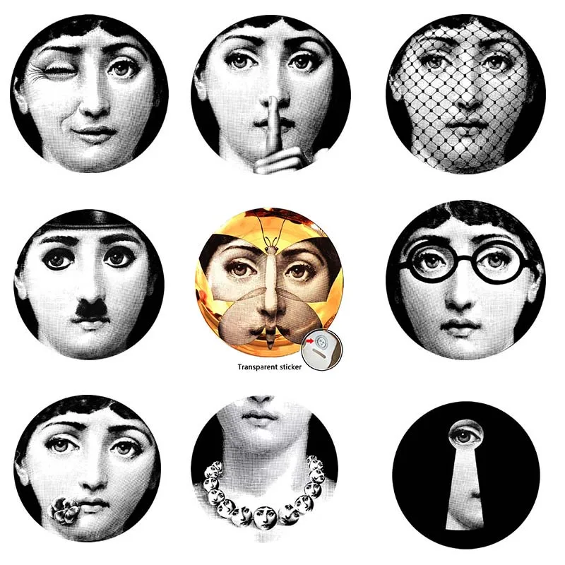 1 Fornasetti дизайнерские обои 9 шт Милан прозрачные наклейки для украшения гостиной пять размеров - Цвет: 1