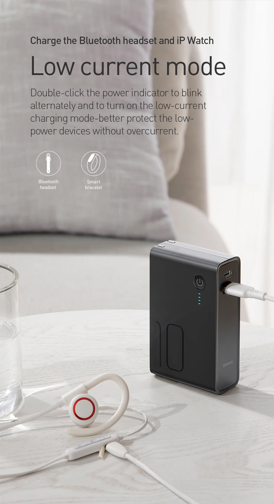 Baseus 10000 мАч USB зарядное устройство, внешний аккумулятор USB C PD 3,0 QC 3,0, быстрая зарядка 3,0, портативное Внешнее зарядное устройство