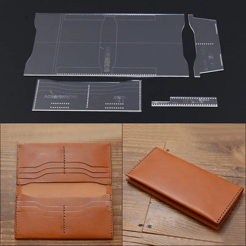 

1Set laser cut acrylic Stencil template leather craft women long wallet sewing pattern FOR handmade Leathercraft 17*9.5*1cm