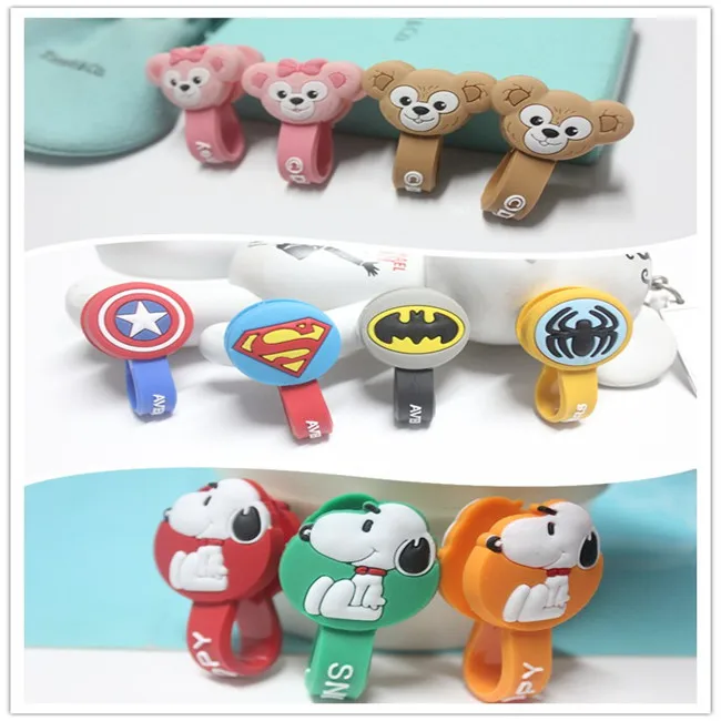 10 шт./лот, Бэтмен, Супермен, мультфильм, usb кабель для зарядки, провод, органайзер, держатель шнура для наушников, наушников, устройство для сматывания кабеля для samsung htc