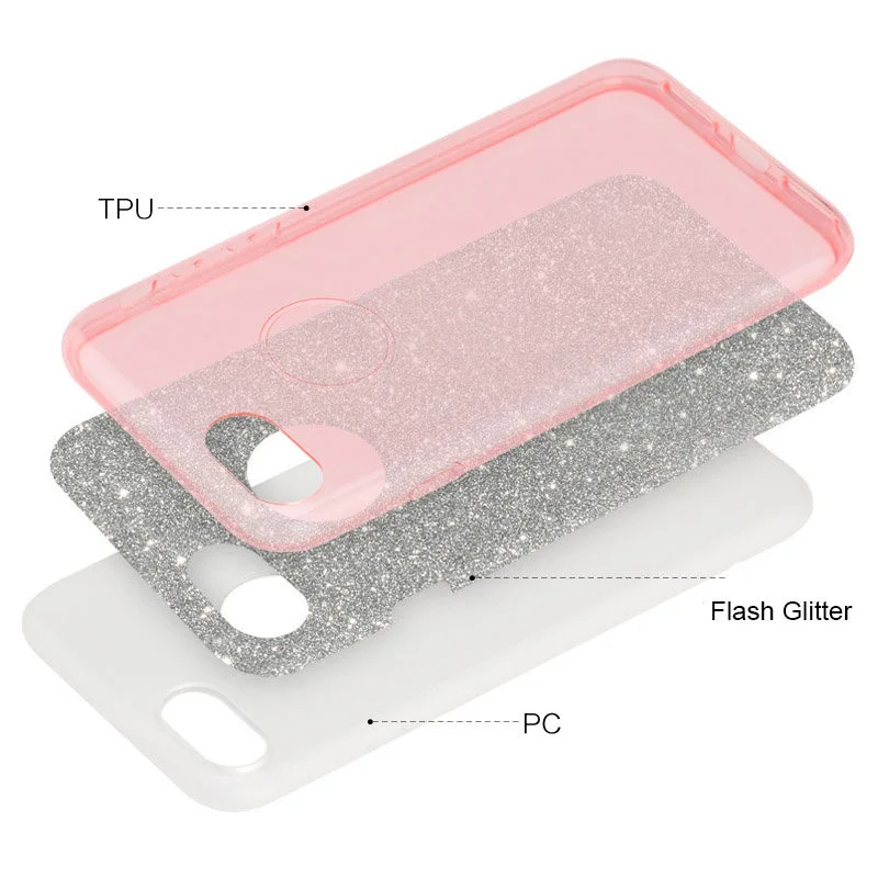 Сияющий Case Для iphone 7 Мягкие TPU Кремния Тонкий Очаровательный сверкающих Блеск