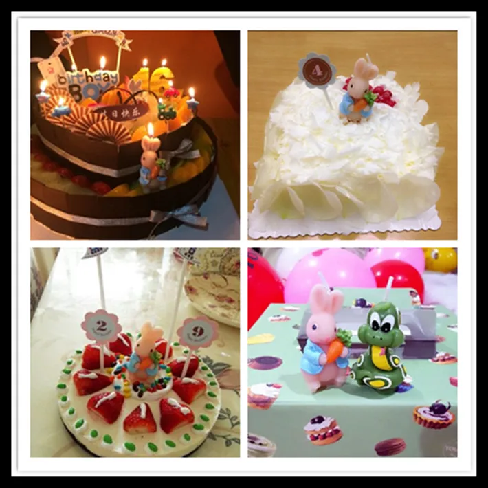 Прекрасный кролик свечи ребенка день рождения декоративные для дня украшения