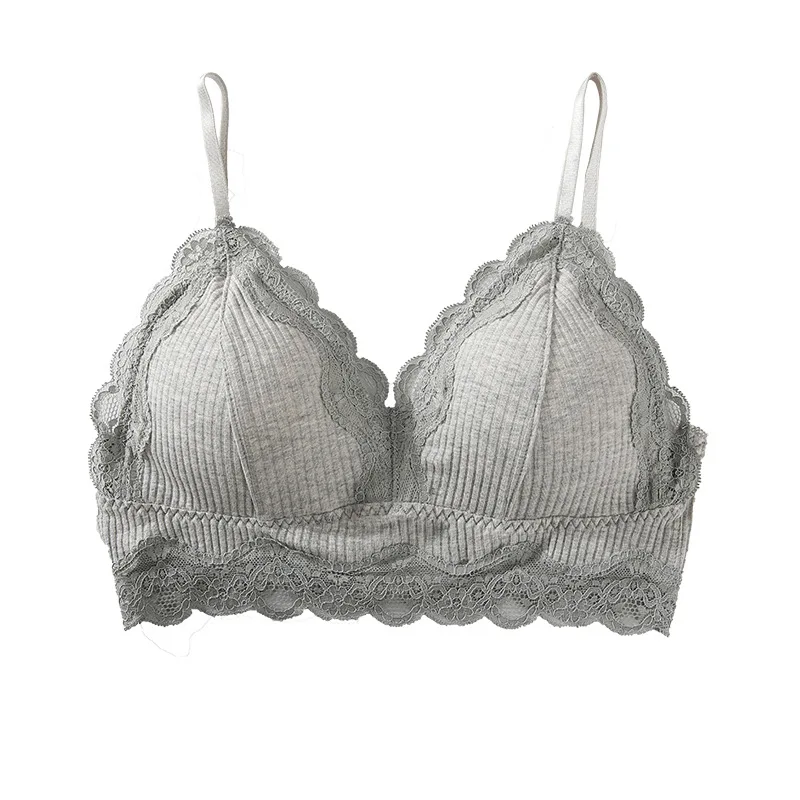 Кружевной бюстгальтер женский сексуальный беспроводной 3/4 чашки сексуальное
