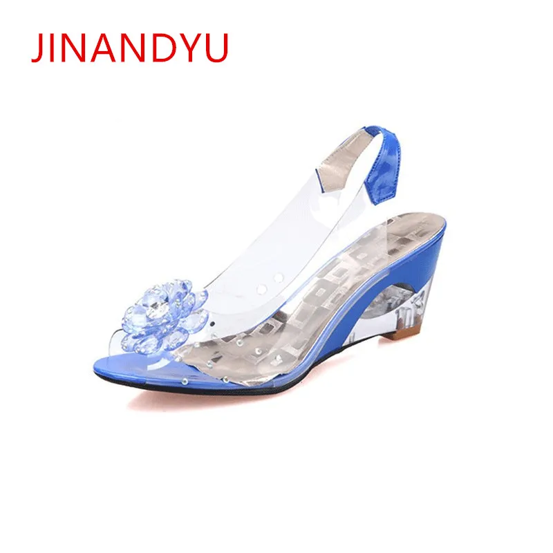 Размера плюс Большие размеры 32 43 с украшением в виде кристаллов прозрачные со