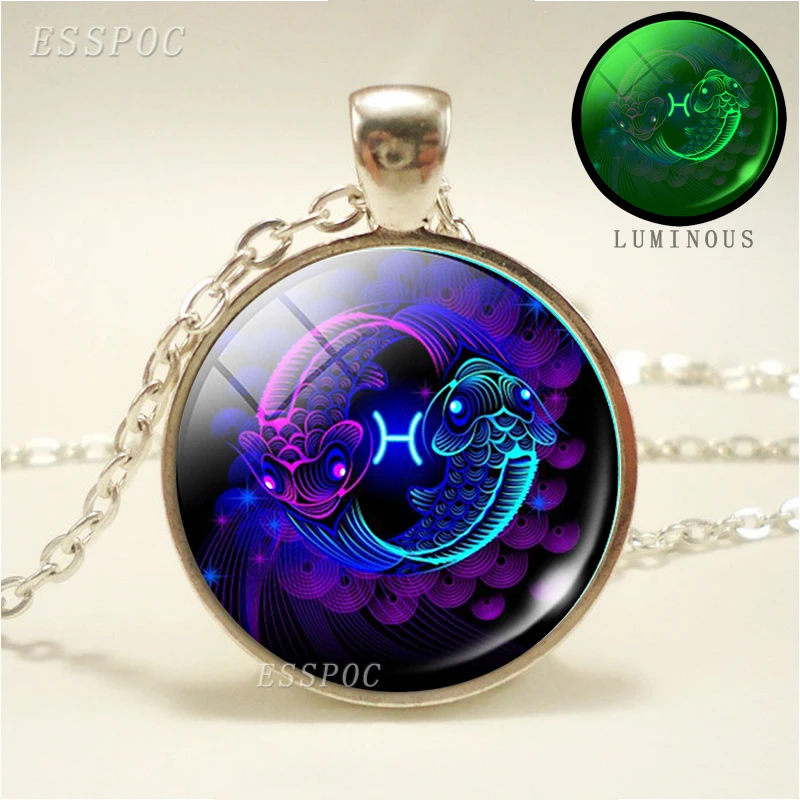 Новый стиль модное ожерелье с подвеской светящиеся созвездия 12 знаков зодиака