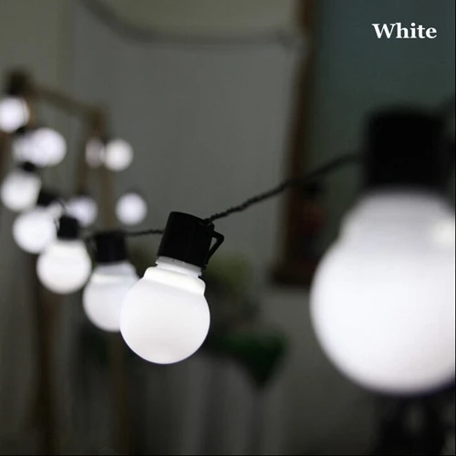 White AC110/220 В 5 м 10 м светодиодные гирлянды 5 см большой шар Рождественские огни наружные декоративные фонари для рождества, праздника, фестиваля, вечерние - Испускаемый цвет: White