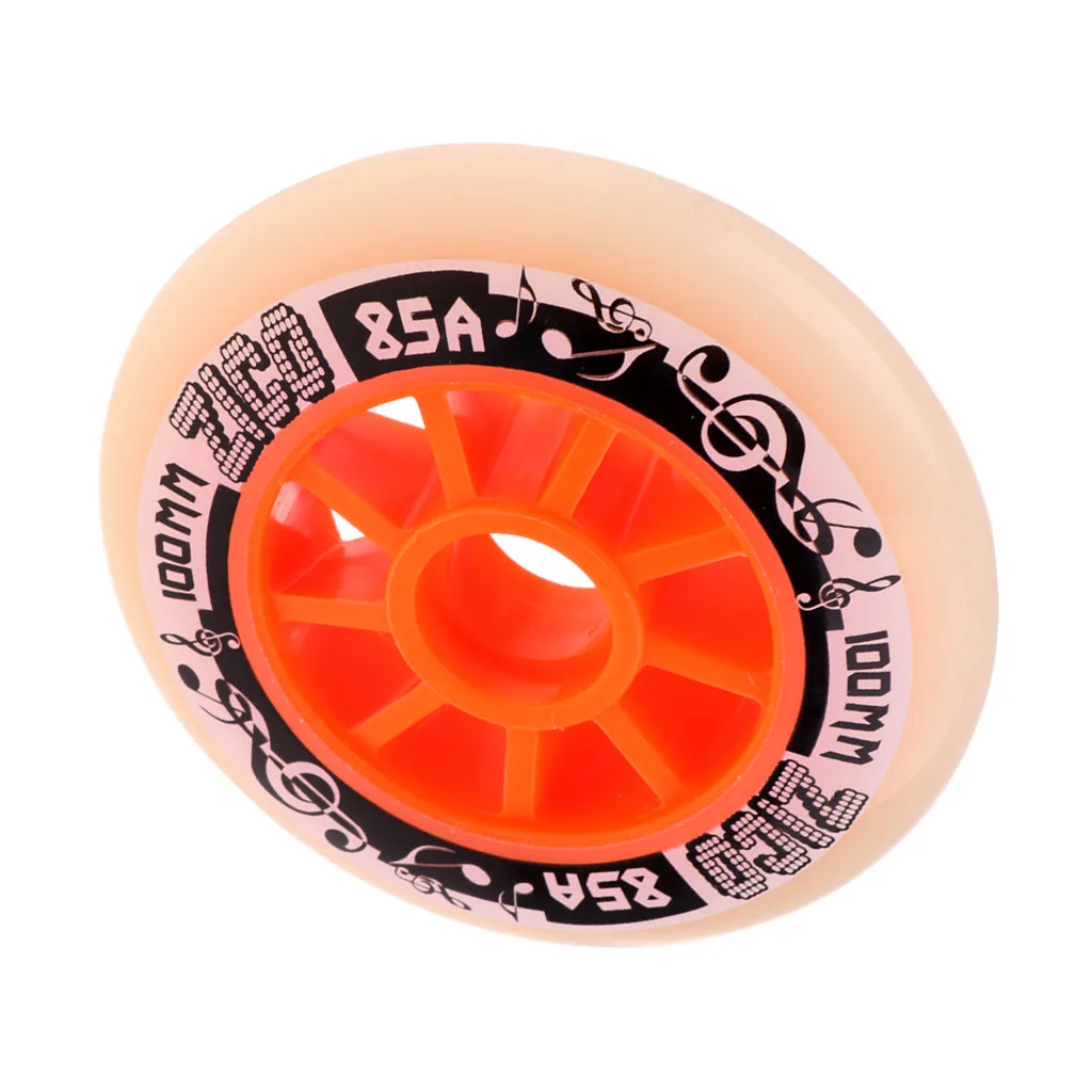 Orange 100mm 4 цвета Высокое качество PU роликовые коньки запасные скоростные колеса роликовые коньки аксессуары - Цвет: Orange 100mm