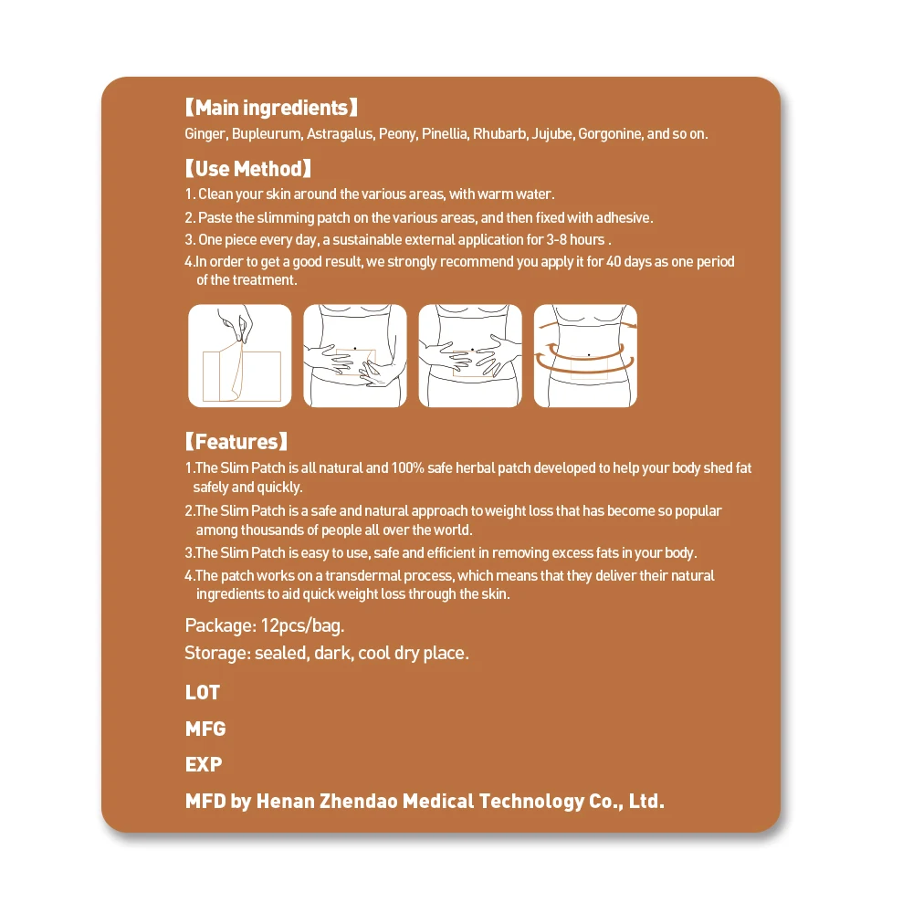 

12Pcs/Bag Weight Lose Paste Navel Slim Patch Burning Fat Slimming Patch Effective Slim Stickers K03501