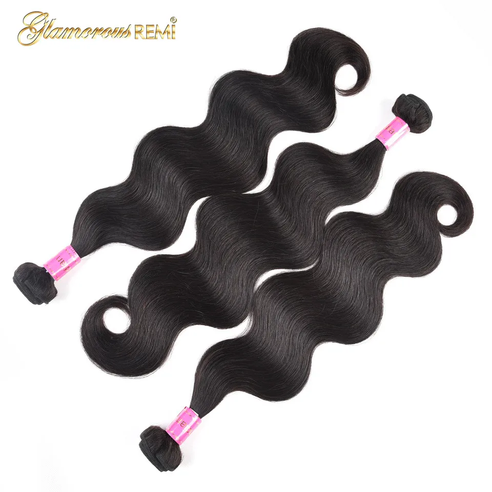 100% Human Hair Bundles 3 Piece Natural Black Brazilian Body Wave Weave 8-26 Inch Remy Extension Dropship | Шиньоны и парики