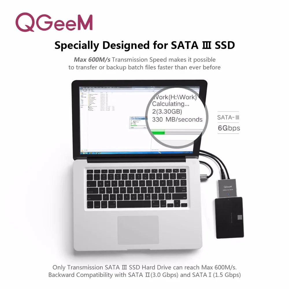 QGeeM SATA к USB адаптер USB 3,0 кабель к Sata конвертер для samsung Seagate WD 2,5 3,5 HDD SSD жесткий диск USB Sata адаптер