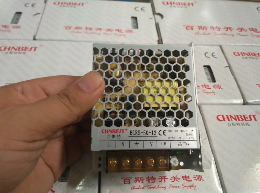 

Chn лучший BLRS-50W-DC12V импульсный источник питания 50 Вт/12 В Регулируемый блок питания конверсионный трансформатор