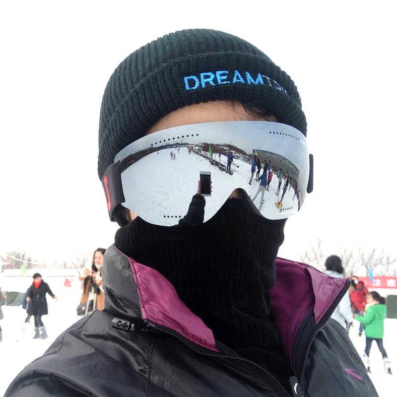 

Anit-fog Ski Glasses Snowboard Goggles Motocross Skiing Eyewear Snowmobile Ice-Skating Goggles for Kids Women Men