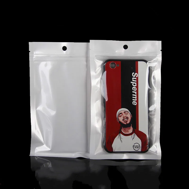 Самозапечатывающаяся молния жемчужный белый пакет для костей полупрозрачный