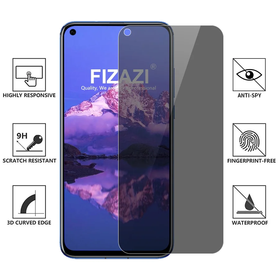 FIZAZI Анти шпион закаленное Стекло для huawei Коврики 20 10 P10 P20 P9 Lite Pro Защитное стекло
