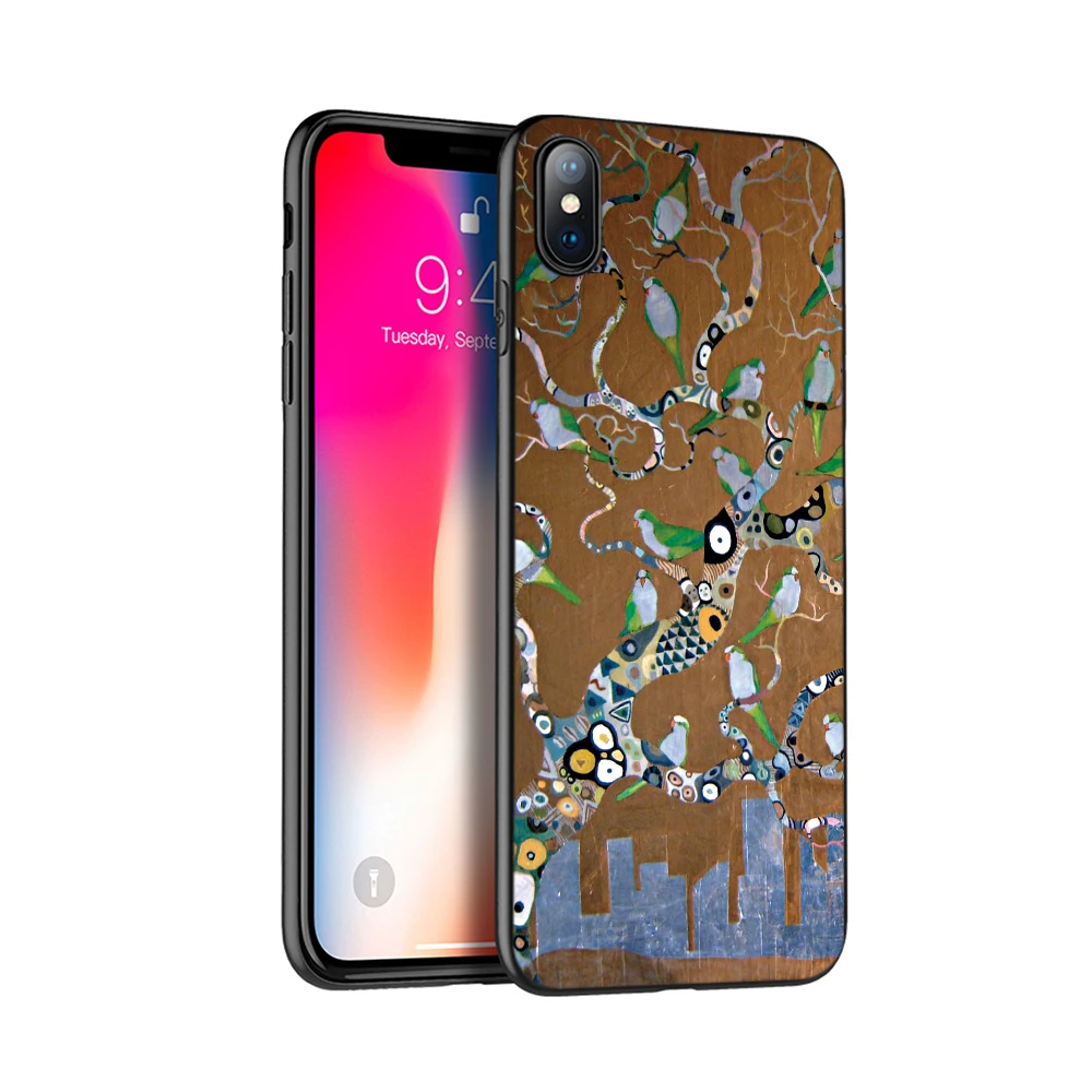 Черный чехол из ТПУ для iphone 5 5s se 6 6s 7 8 plus x 10 силиконовый XR XS 11 pro MAX Gustav Klimt Древо