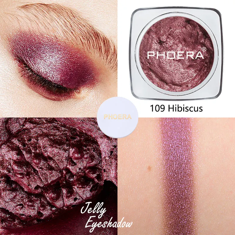 Палитра теней для век PHOERA 12 цветов перламутровый гель желе контур долговечные