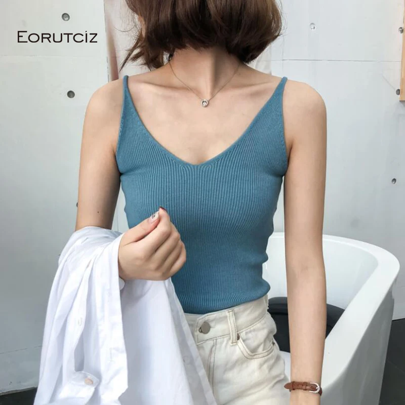 EORUTCIZ летний сексуальный короткий топ на бретелях Женский Топ с лямкой шее