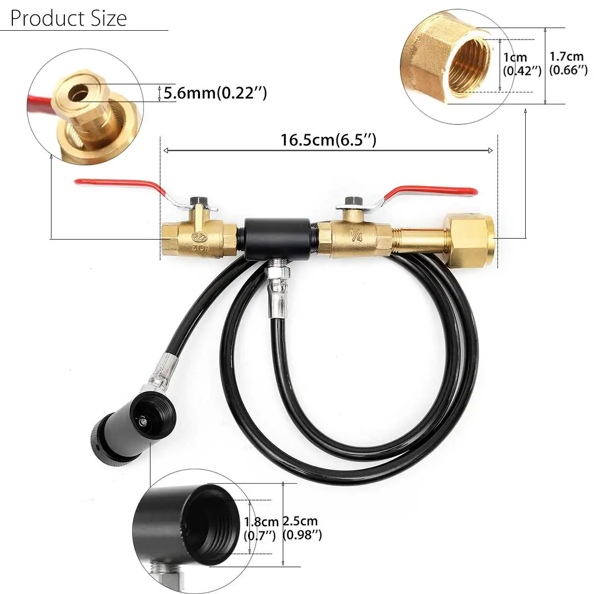 Paintball CO2 Fill Station Tank Bottle Refill Filler Dual Valve With 37 Inch High Pressure Hose Paintball Accessories
