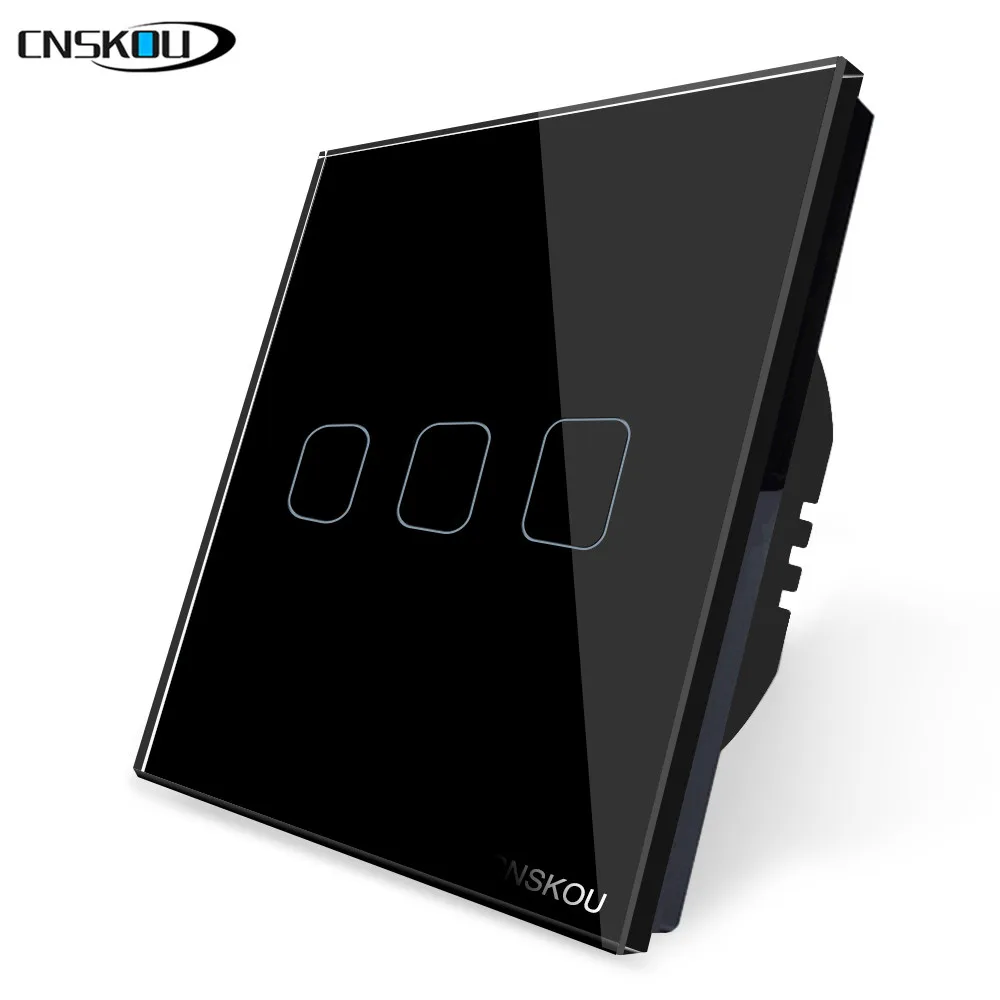 CNSKOU умный дом стандарт ЕС 3 банды 1WAY сенсорный выключатель огнеупорный AC110-250V