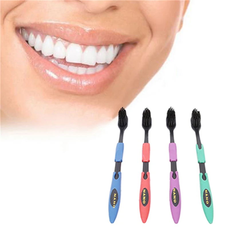 4 шт./компл. Мягкая зубная щетка из бамбукового угля уход за полостью рта нано с