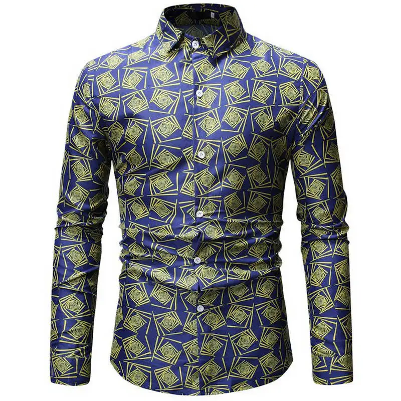 ML24 blue Мужская гавайская рубашка мужская повседневная camisa masculina пляжные рубашки с принтом брендовая одежда с длинными рукавами 26 цветов - Цвет: ML24 blue