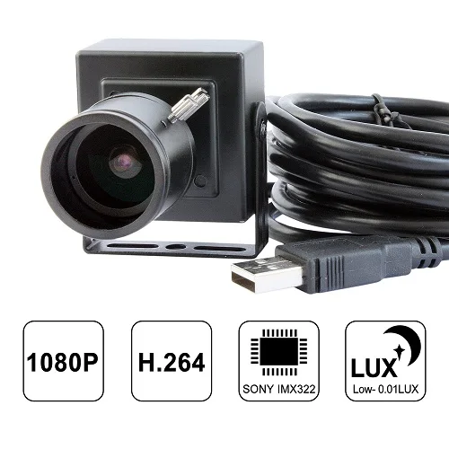H.264 CCTV sony IMX322 5-50 мм варифокальный объектив Мини USB веб-камера 1080P HD Android Linux Windows для ПК видеоконференции
