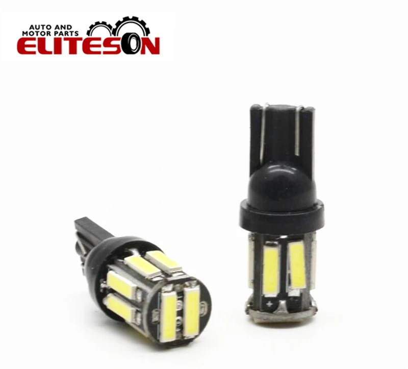 Eliteson 2 шт. T10 W5W 10SMD 7020 автомобильный сигнальный светильник высокой мощности
