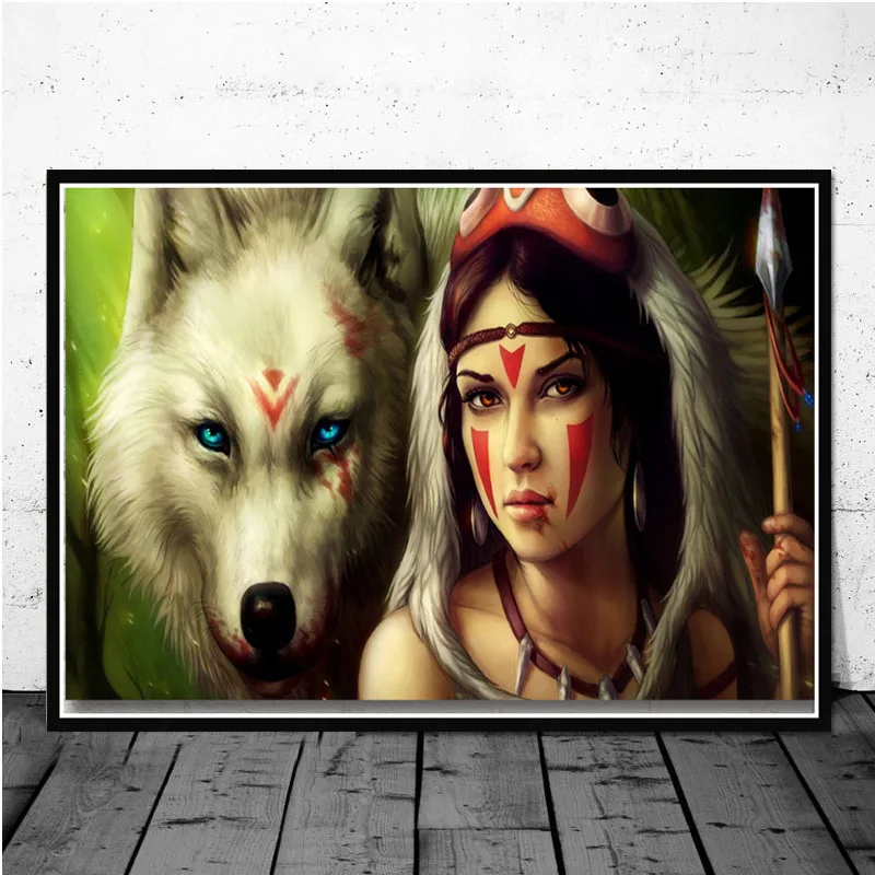 Плакат и принты принцессы Мононоке Хаяо Миядзаки Япония искусство стены холст