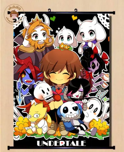 Undertale Sans И Papyrus Скелет брат домашний декор плакат настенный прокрутка # EA12|wall