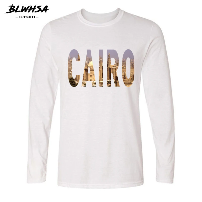 BLWHSA Cairo City Дизайнерская мужская футболка с принтом модные брендовые осенние