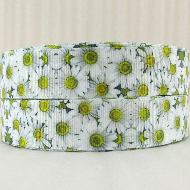 1 &quot(25 мм) Роза цветок ленты Высокое качество печатных полиэстер 50 ярдов DIY