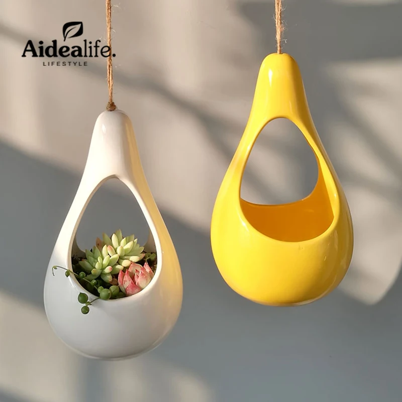decorative hanging planters Кашпо подвесное декор для сада и двора заборы ограждения горшки для цветов керамические бонсай искусственный ваза для конфет Горшки суккуленты Сад горшок подвесной мини микро pots