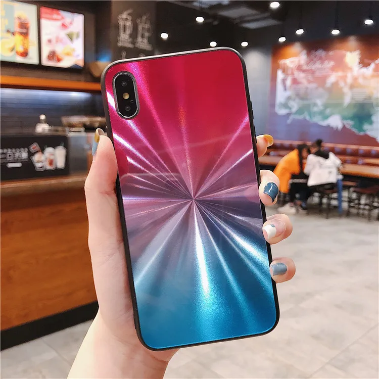 Чехол для iPhone XS Max градиентный 3D Блестящий Алмазный CD зеркальный чехол 6 6S 7 8 Plus X XR