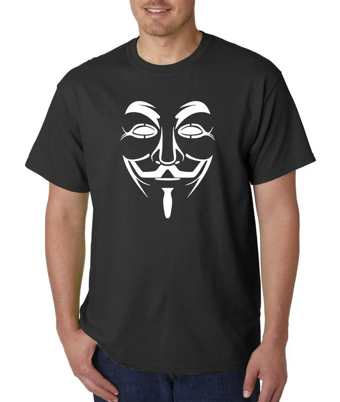 Футболка с изображением маски S 3XL V Vendetta Guy Fawkes Freedom Hacker забавные повседневные