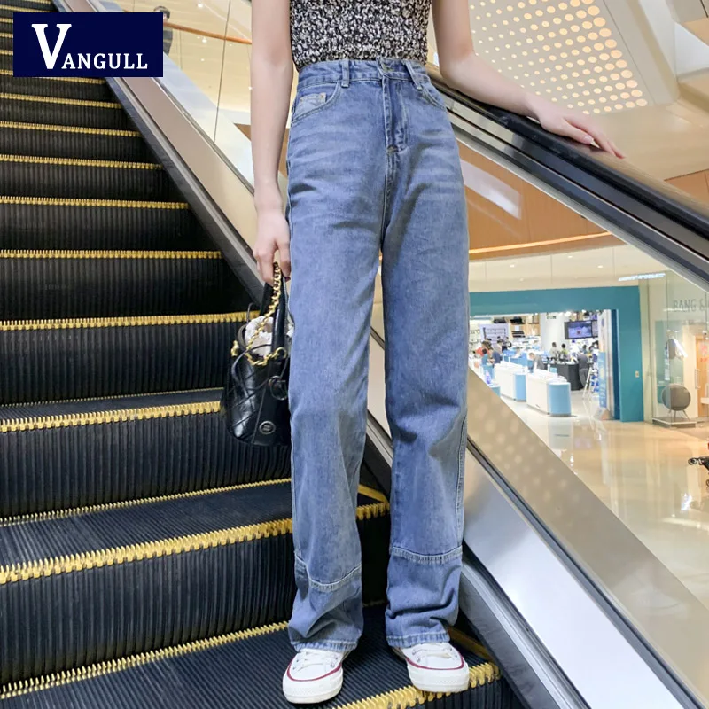Женские джинсы Vangull брюки-карго с высокой талией повседневные для женщин в стиле