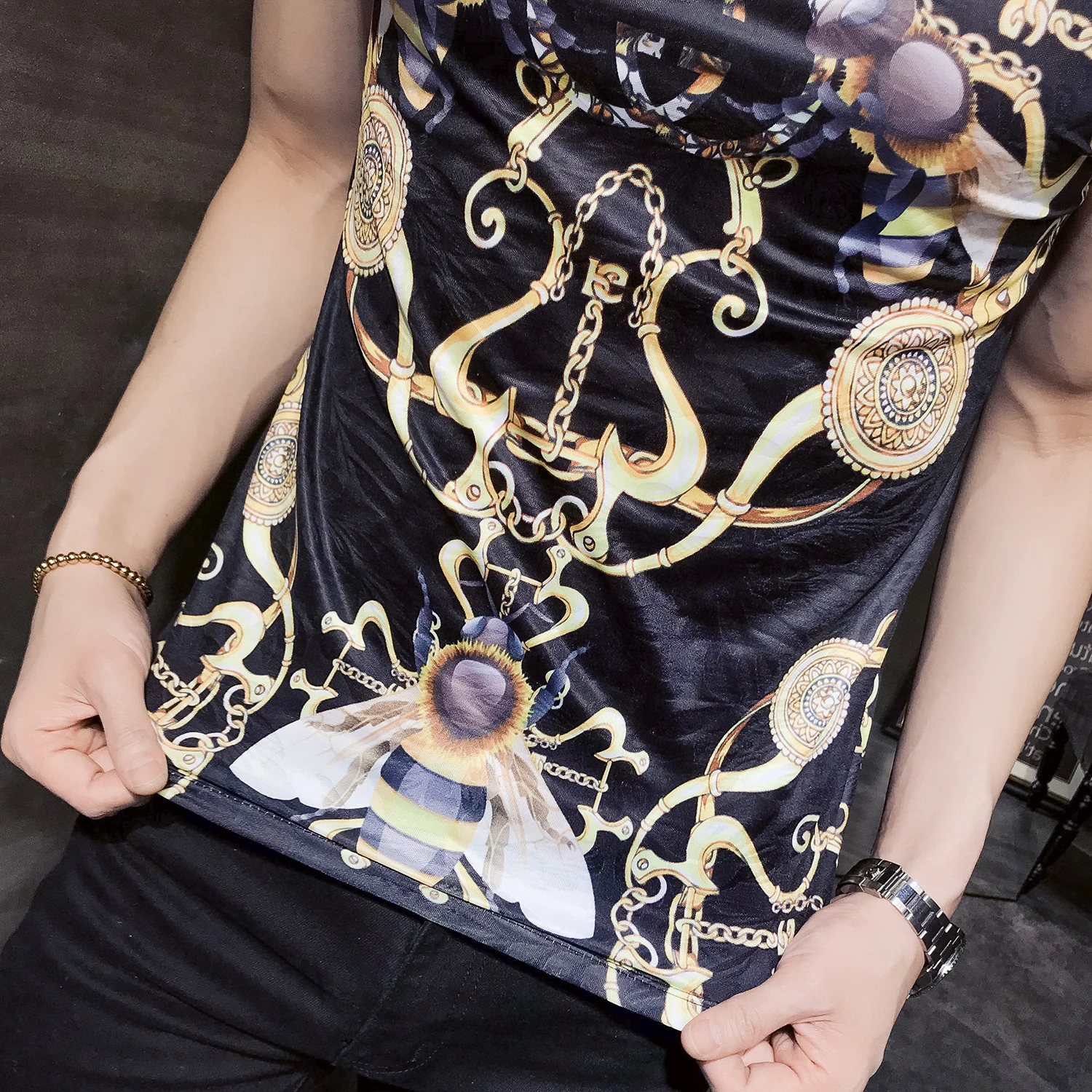 Футболка мужская с принтом культивация морали и короткими рукавами | Мужская