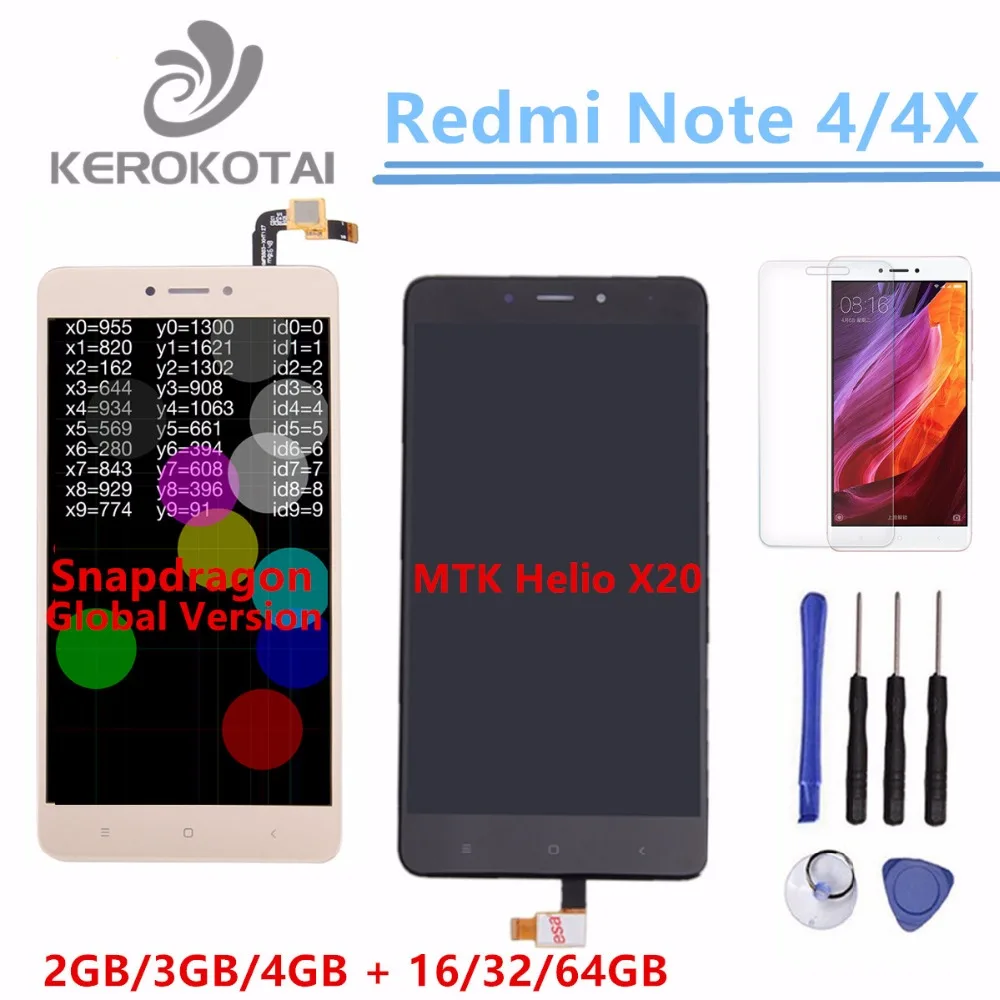 Для Xiaomi Redmi Note 4 4X ЖК дисплей глобальная версия Snapdragon 625 сенсорный экран дигитайзер
