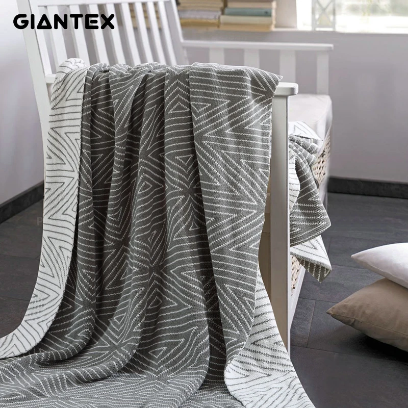 GIANTEX хлопок вязаный плед зима нордический плед для Кровати Покрывало для взрослых на кровать диван manta mantas de cama koc deken
