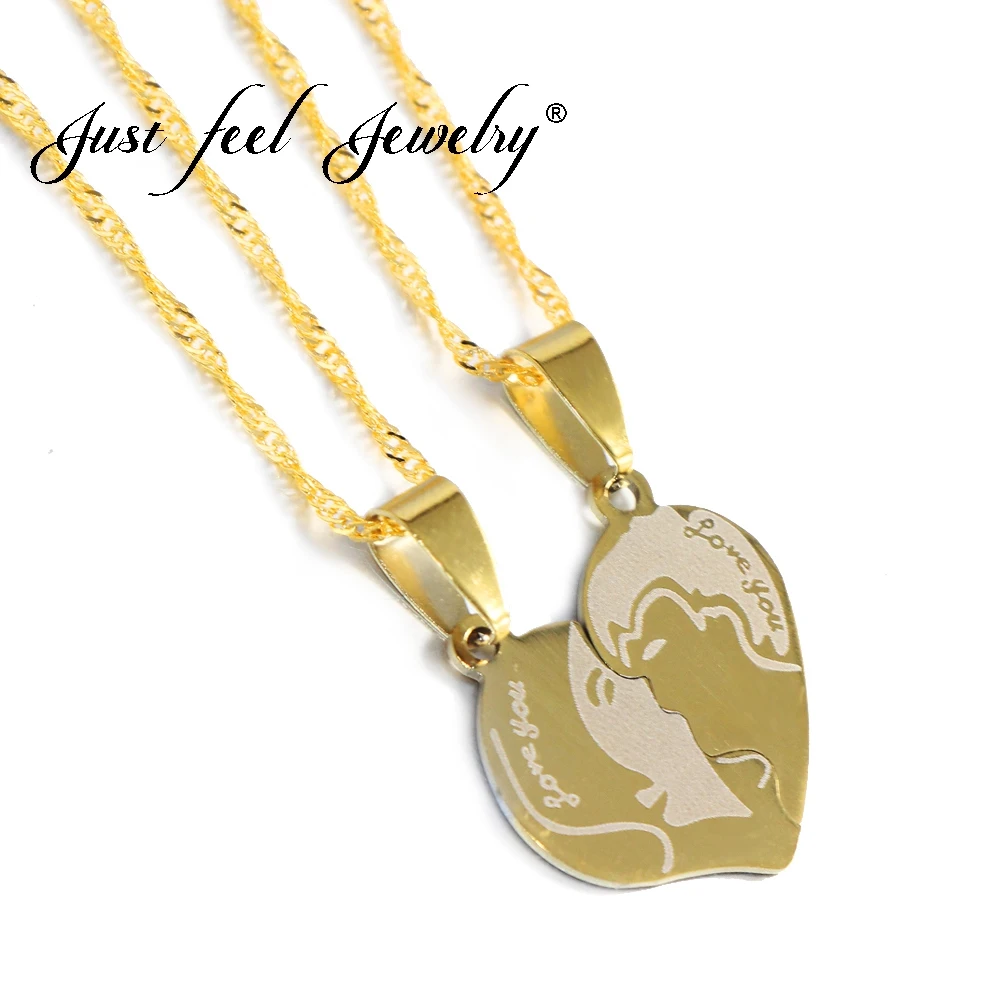 JUST FEEL 2018 парные ювелирные изделия ожерелья в форме разбитого сердца золотого