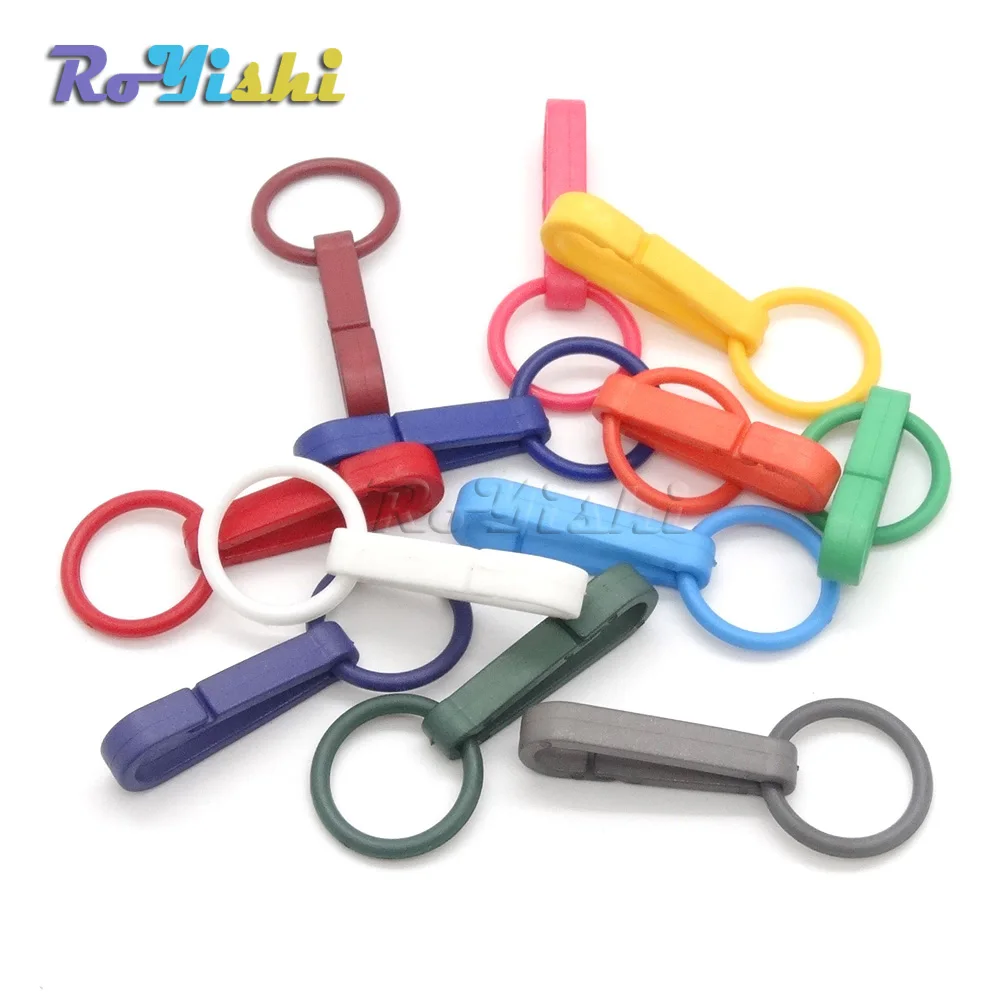 100 шт./упак. Красочные перчатки крюк пластиковые пряжки карабин с уплотнительным