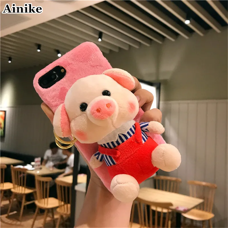 Ainike мягкая пушистая кукла задняя крышка для BBK Vivo X9 X20 Plus Y67 Y83 XPlay5 X21i X7 Y97 V11 3D