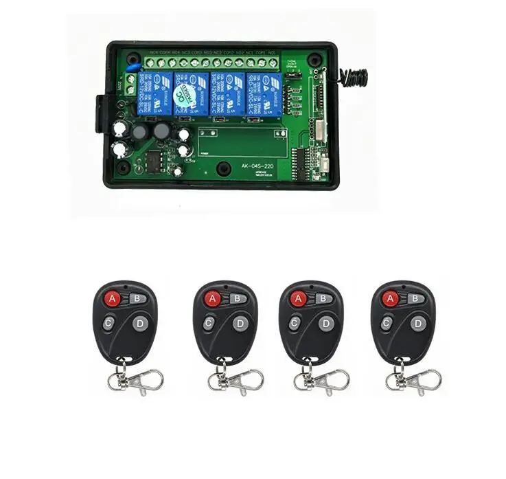 AC 85v ~ 250V 110V 220V 230V 4CH RF беспроводной пульт дистанционного управления реле системы