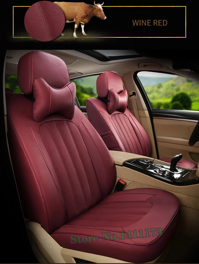 Автомобильные чехлы и подставки для сидений Toyota Wish, Кожаный Набор чехлов для сидений из воловьей кожи, кожзам, аксессуары