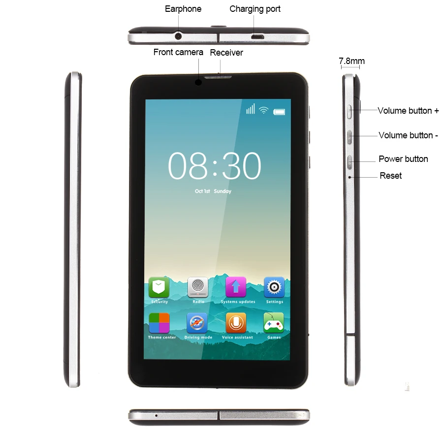 Fugn 7 дюймов Планшеты ПК Android 5.1 для детей 4 ядра 1 ГБ + 16 Wi Fi Две камеры 3 г телефонный