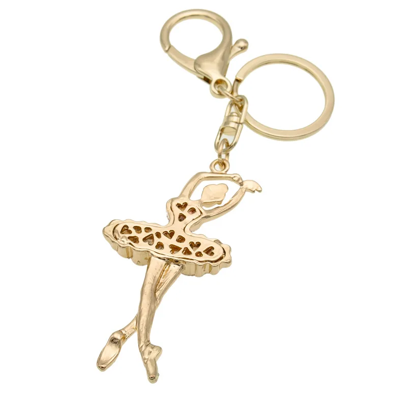 Dincior Cute Dancer Girl Keychains Keyrings Women Rhinestone Key Chain Bag Pendant Mary Kay Gift for Porte Clef | Украшения и