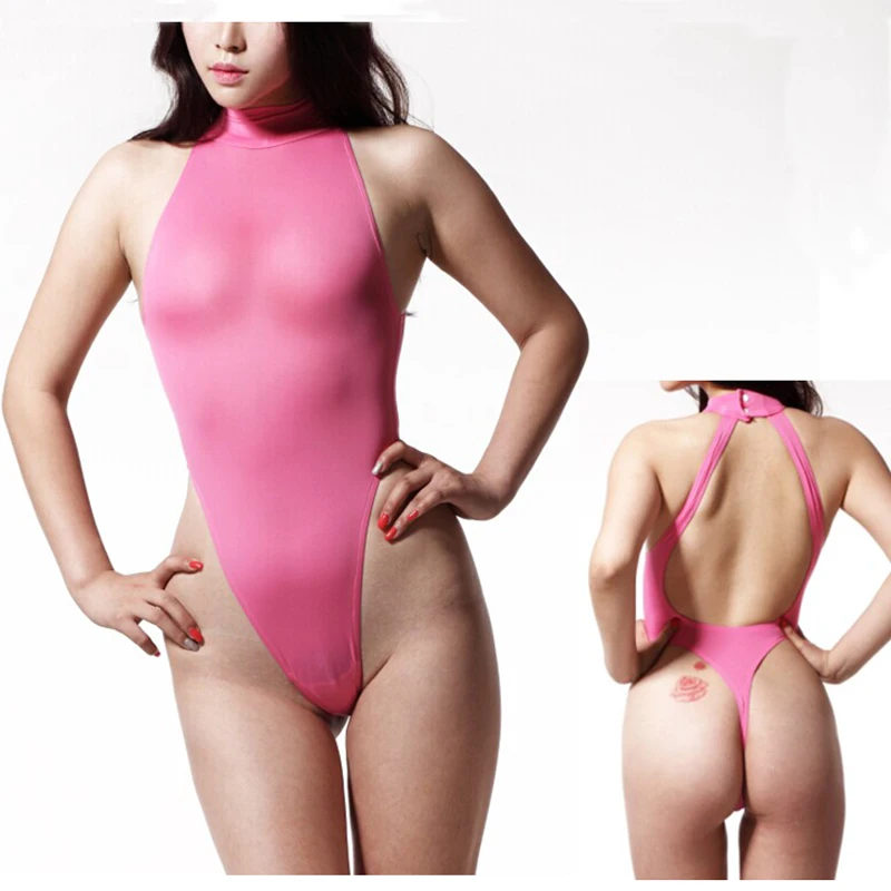 Сексуальное трико с открытой спиной и высокой горловиной без рукавов из чистого