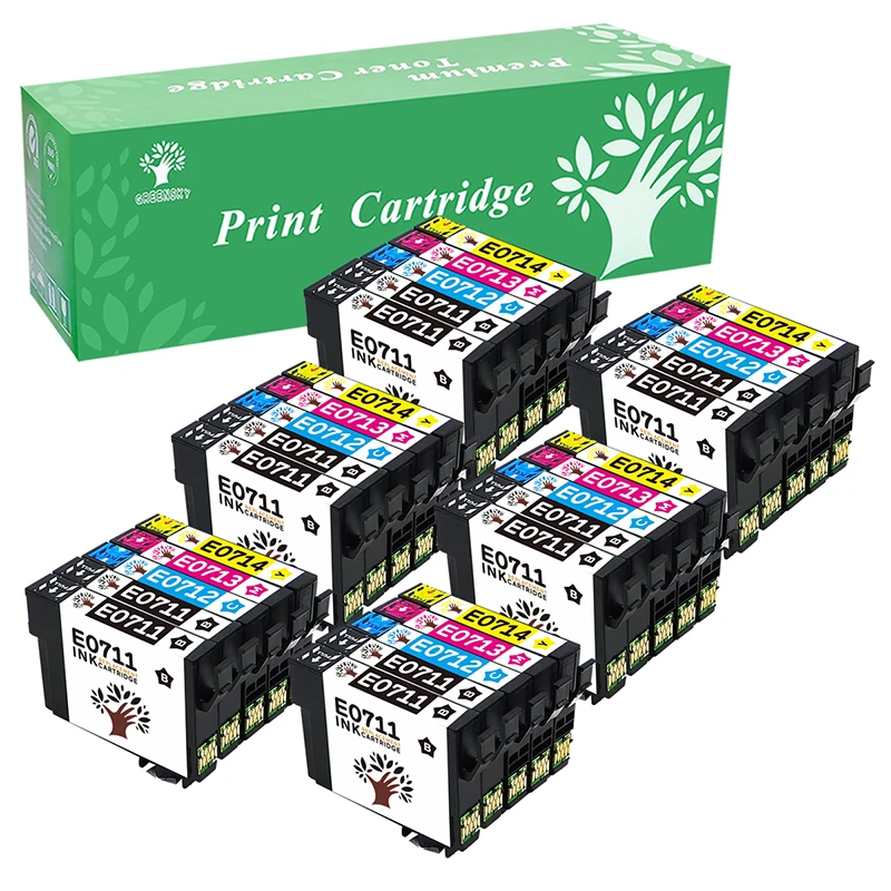 GREENSKY 30 x T0711 T0712 T0713 T0714 Совместимый картридж для Epson Stylus DX4050 DX4400 DX4450 DX5000 DX5050 SX415